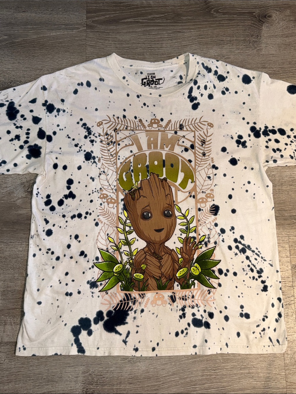 I AM GROOT Guardians of The Galaxy‎ Marvel Studios Groovy Mushroom Splatter Tee